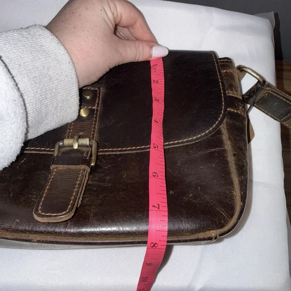 Unbranded Dark Brown Leather Shoulder Messenger Crossbody Bag Purse